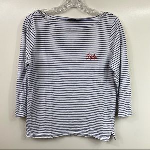 Polo Ralph Lauren Striped 3/4 Sleeve Blouse Size Medium